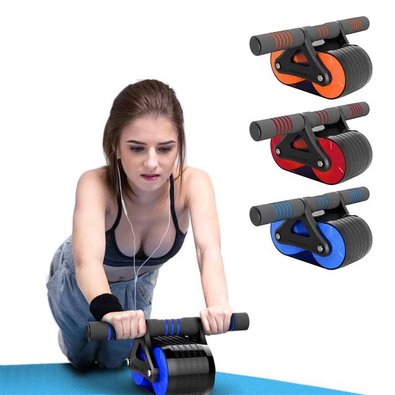 Double Wheel Abdominal Exerciser Women Men Automatic Rebound Ab Wheel Roller Waist Trainer Gym Sports Home Exercise Devices - YLORESHOP