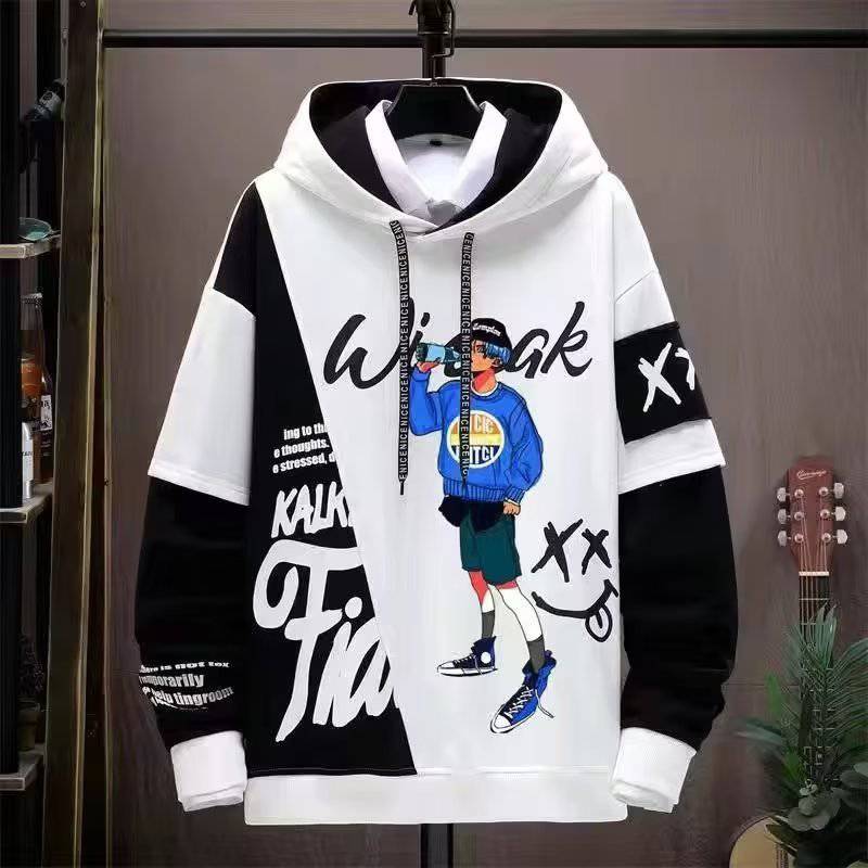 Men's Sweater Men's Printed Stitching Hoodie