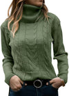 Solid Color Turtleneck Sweater Retro Long Sleeve Sweater - YLORESHOP