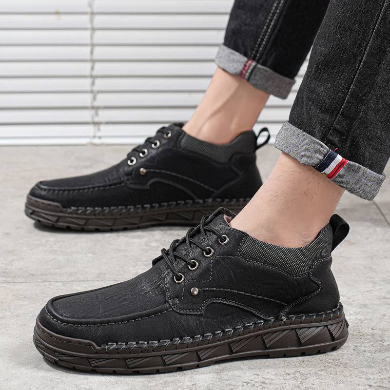 Plus Velvet Casual Shoes Male Plus Size High-top Platform