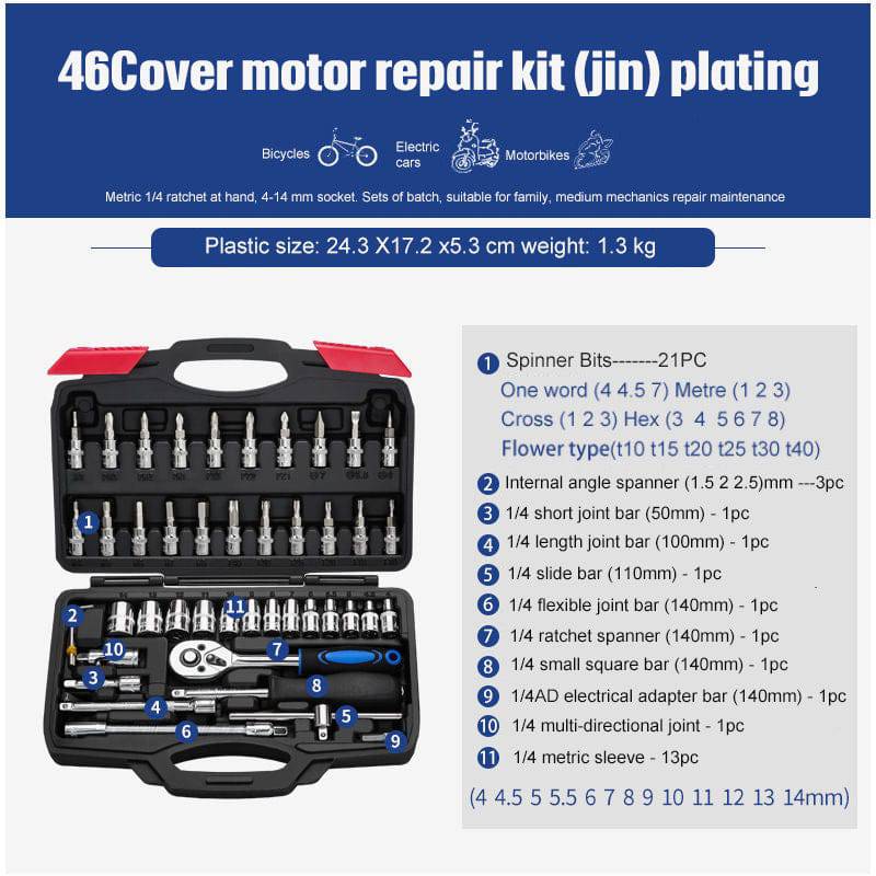 Set di chiavi a cricchetto a bussola strumenti di riparazione