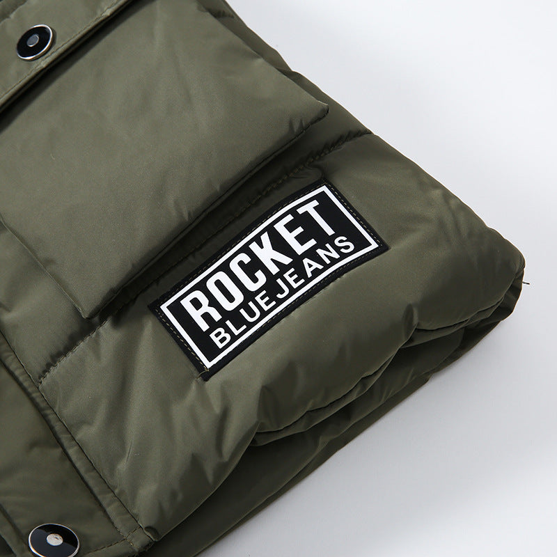 Boys Large Fur Collar Padded Warm Cotton Jacket - YLORESHOP