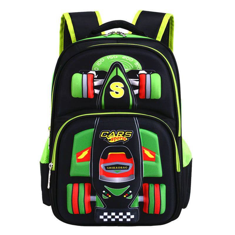 Three Dimensional Car Boys Primary School Trolley School Bag - YLORESHOP