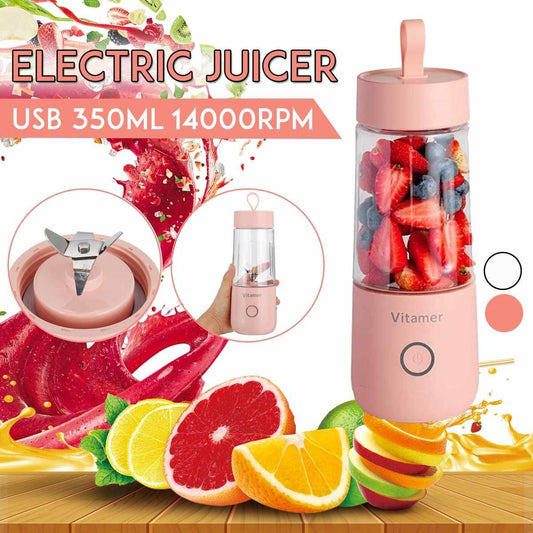 350ml Portable Blender Juicer Electric USB Rechargeable Mixer Smoothie Slushy Cup Juice Blender Bottle USB Charging Kitchen Gadgets - YLORESHOP