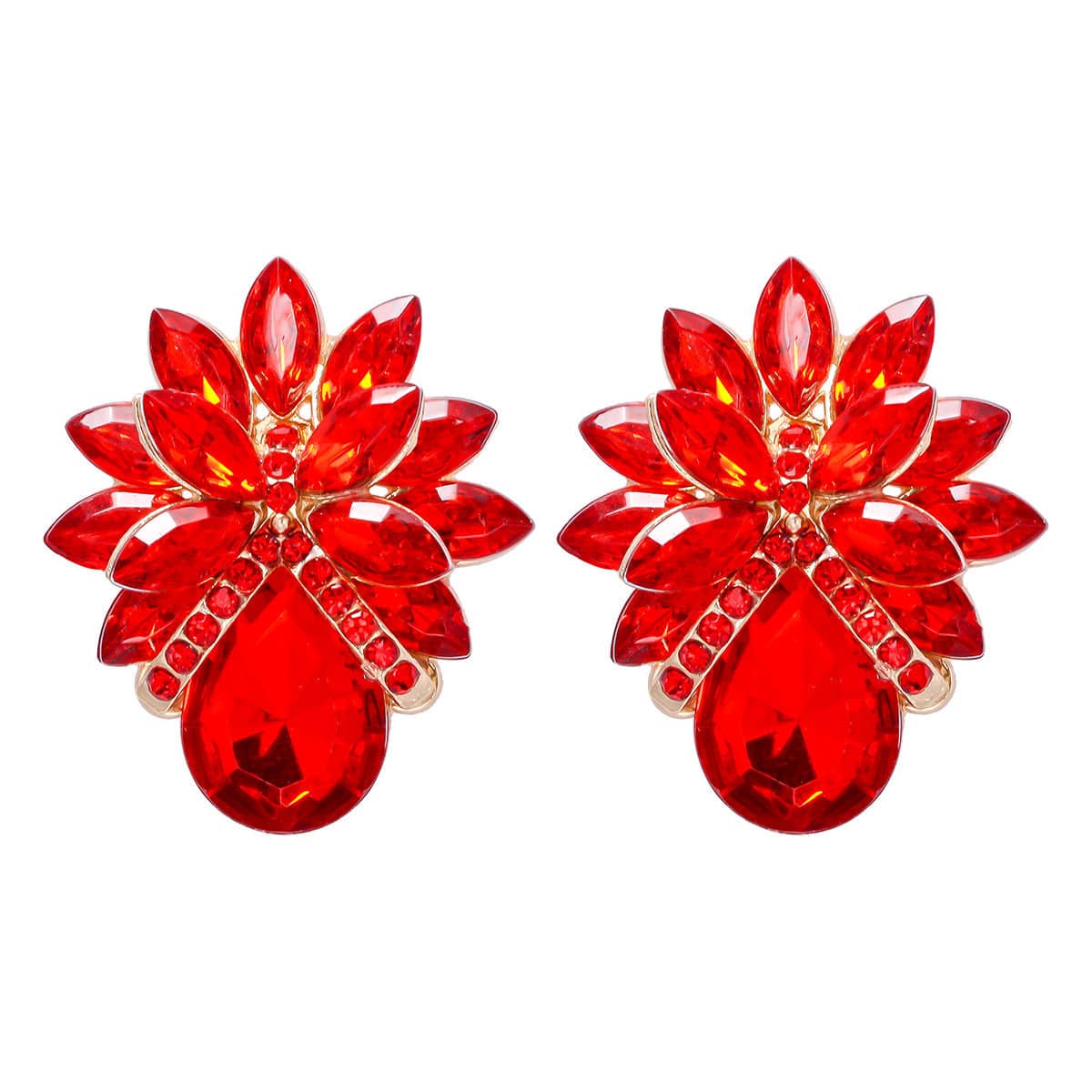 New Fashion Women's Personality Flower Rhinestone-embedded Earrings - YLORESHOP