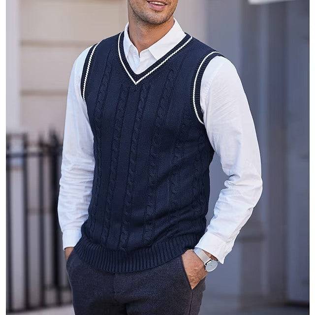 Waistcoat Sleeveless Casual V-neck Thickening Vest Bottoming Sweater