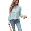 Women's French-style Plaid Shirt With Wooden Ears - YLORESHOP