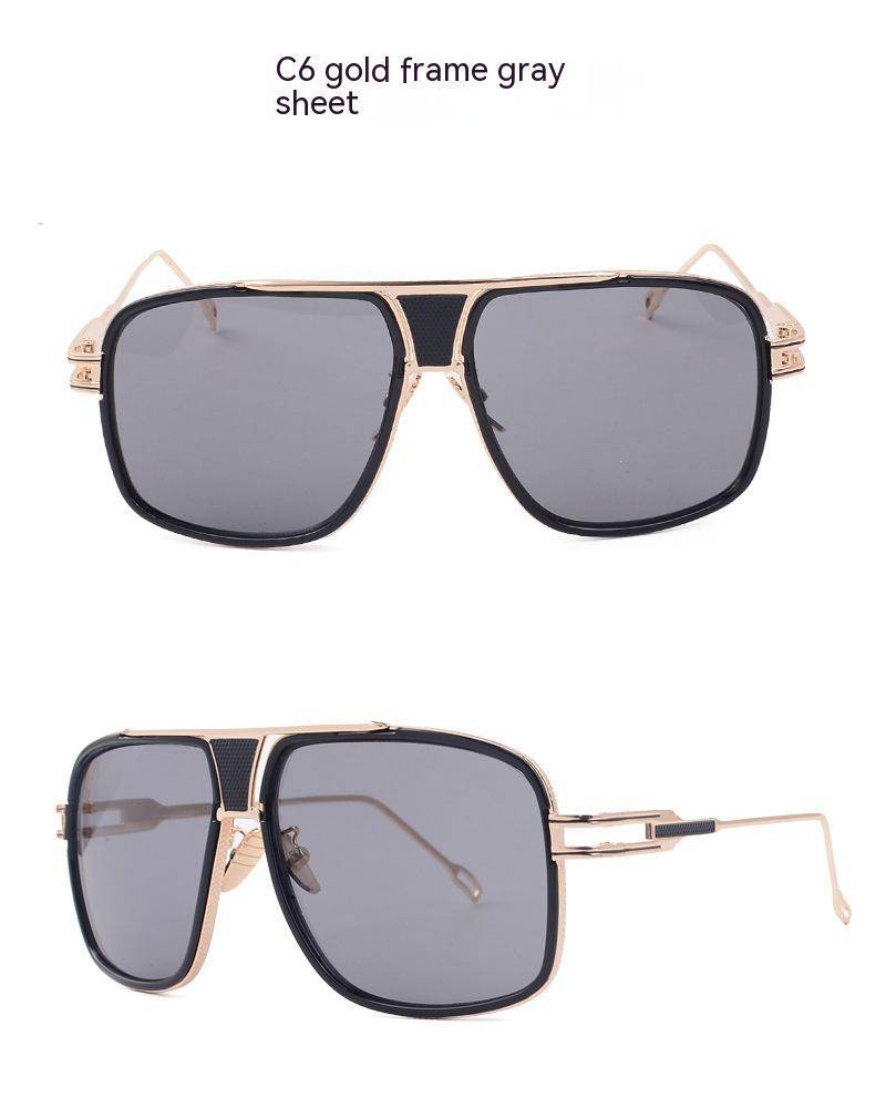 Men's Women's Sunglasses Fashion Vintage With Large Rims Metal Gradient - YLORESHOP