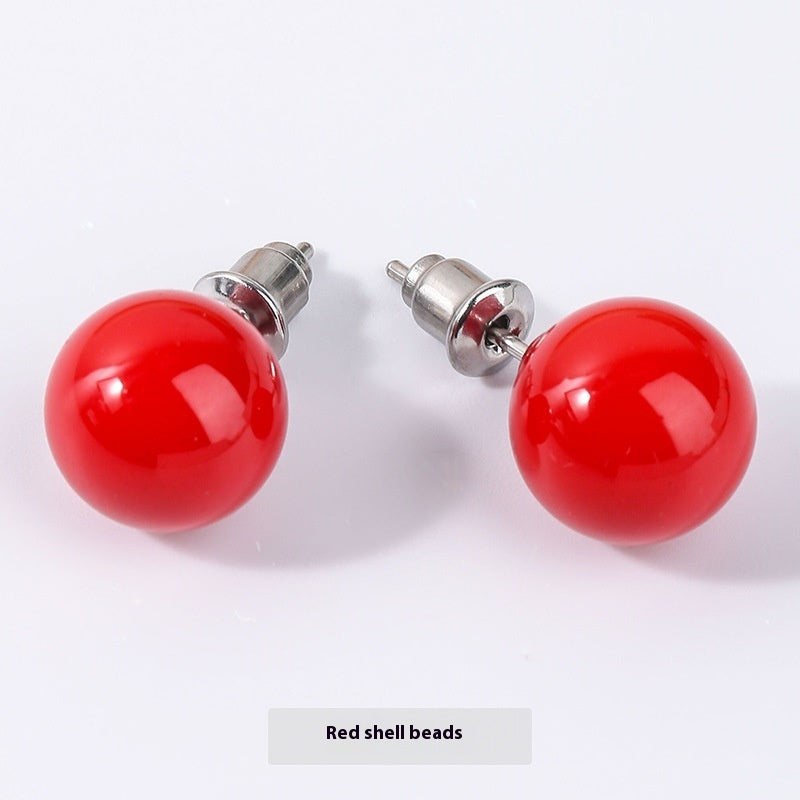 Natural Red Agate Temperamental Minority Stud Sense Earrings Wholesale - YLORESHOP