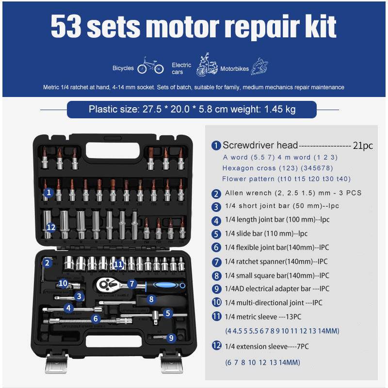 Set di chiavi a cricchetto a bussola strumenti di riparazione