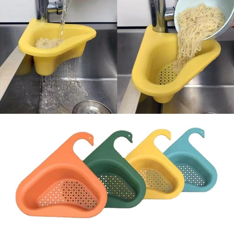 Household Sink Hanging Fruit And Vegetable Filter Water Drain Basket Kitchen Dry And Wet Separation Swan Drain Basket - YLORESHOP