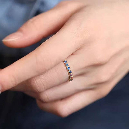 Simple Colorful Ring Female Inlaid Zircon - YLORESHOP