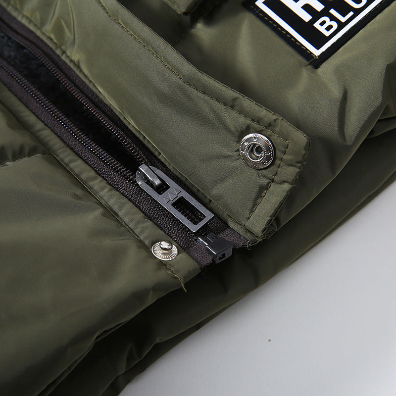 Boys Large Fur Collar Padded Warm Cotton Jacket - YLORESHOP