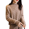 Pure Wool Sweater Women's Half Turtleneck Thick Twist Bottoming Shirt - YLORESHOP