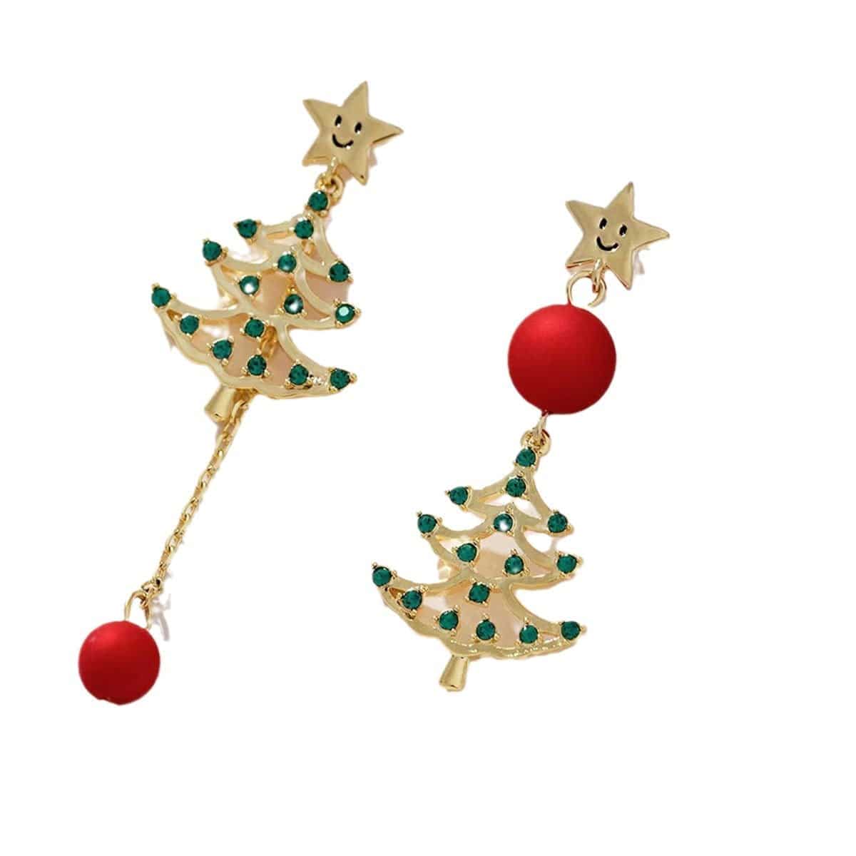 Simple Hollow-out Long Colorful Christmas Tree Tassel Earrings - YLORESHOP