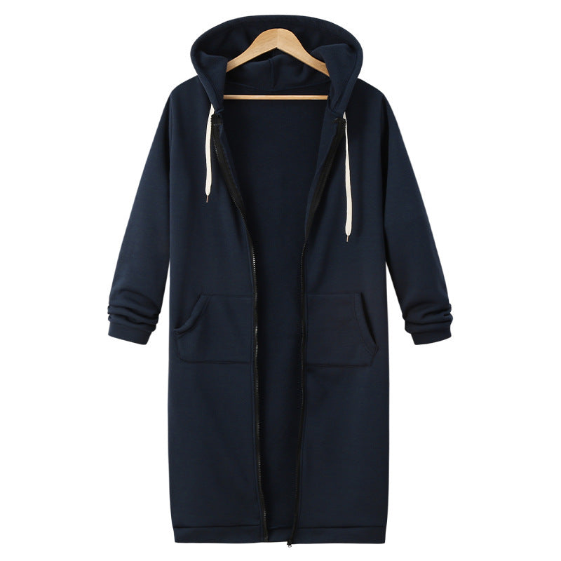 Hooded Long Sleeve Sweater Fleece Long Jacket - YLORESHOP