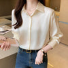 High-grade Non-ironing Anti-wrinkle Shirt Women's Solid Color Acetate Shirt - YLORESHOP