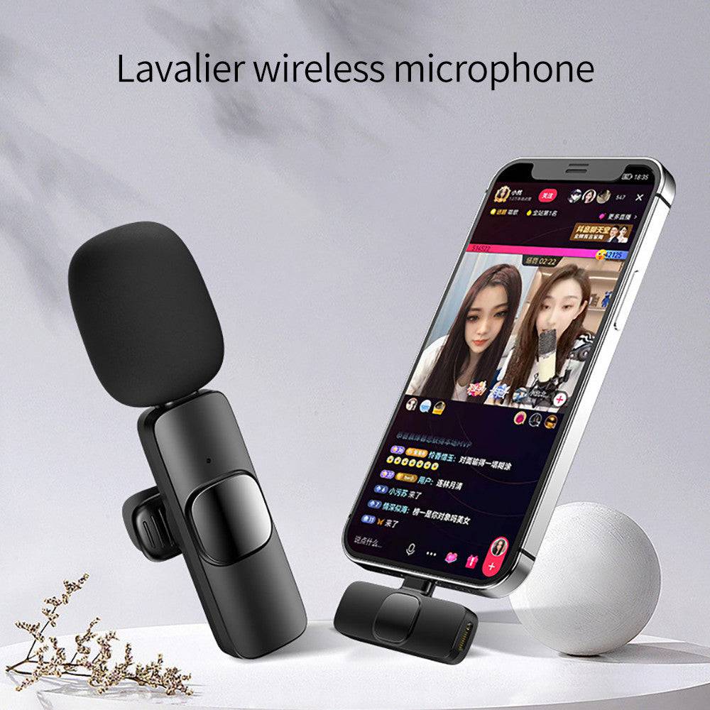 Microfono Lavalier wireless Mini microfono portatile per registrazione audio video per I Phone Android Batteria a lunga durata Giochi di trasmissione in diretta