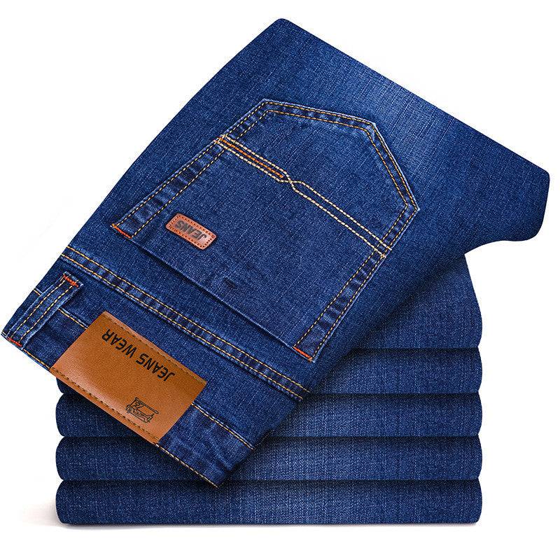 Jeans casual da lavoro dritti slim elasticizzati da uomo