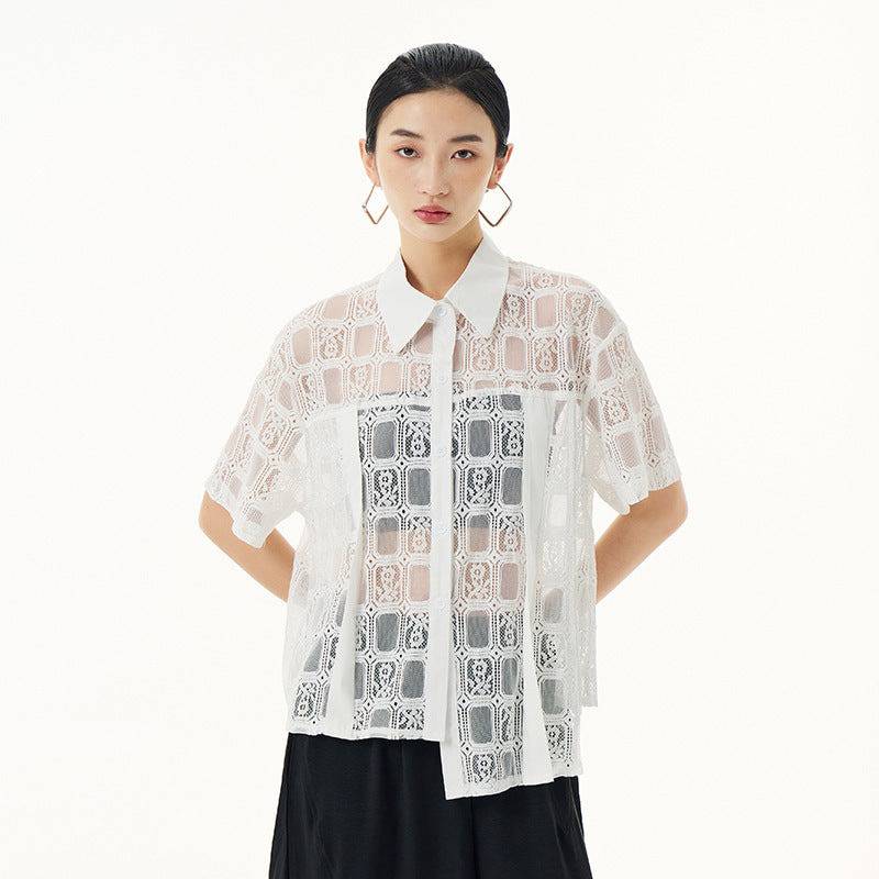 Women's Loose Fashion Versatile Lace Top - YLORESHOP