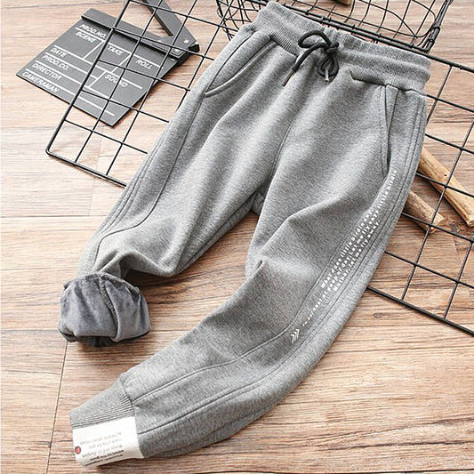 Cotton Sweatpants Big Autumn And Winter Children's All-in-one Fleece Cotton Pants - YLORESHOP
