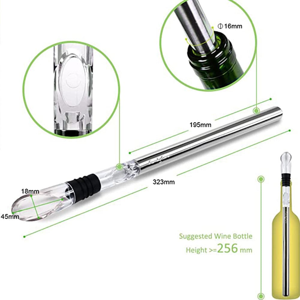 Wine Bottle Cooler Stick Stainless Steel Wine Chilling Rod Leakproof Wine Chiller Beer Beverage Frozening Stick Bar Tools - YLORESHOP