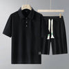 Sports Suit Men's Short-sleeved Thin Lapels T-shirt Shorts Running Leisure Two-piece Set - YLORESHOP