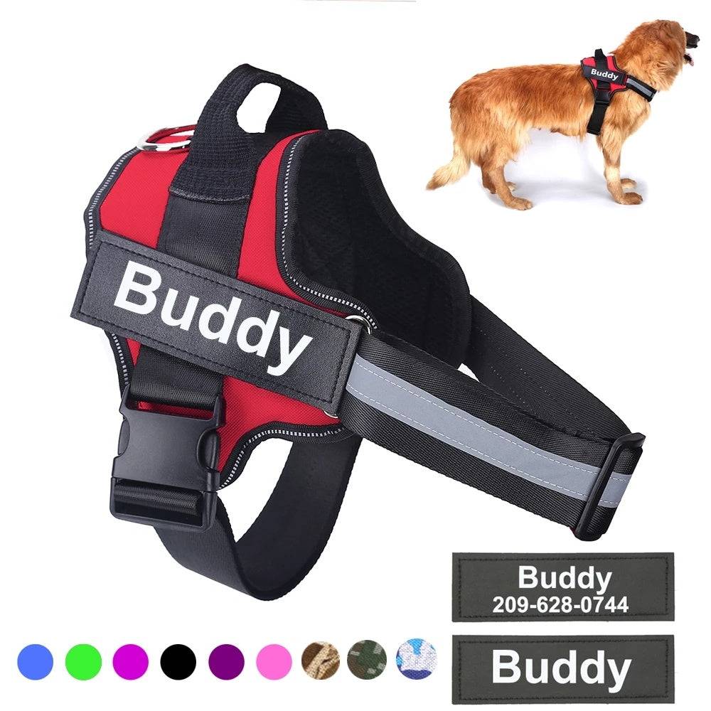 Imbracatura per cani personalizzata NO PULL Gilet per imbracatura per animali regolabile traspirante e riflettente per forniture per animali domestici con toppe personalizzate per cani di piccola taglia