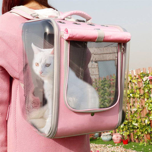 Zaino per trasportini per gatti per animali domestici Borsa a tracolla per viaggi all'aperto per gatti traspirante per cani di piccola taglia Gatti Imballaggio portatile per il trasporto di forniture per animali domestici