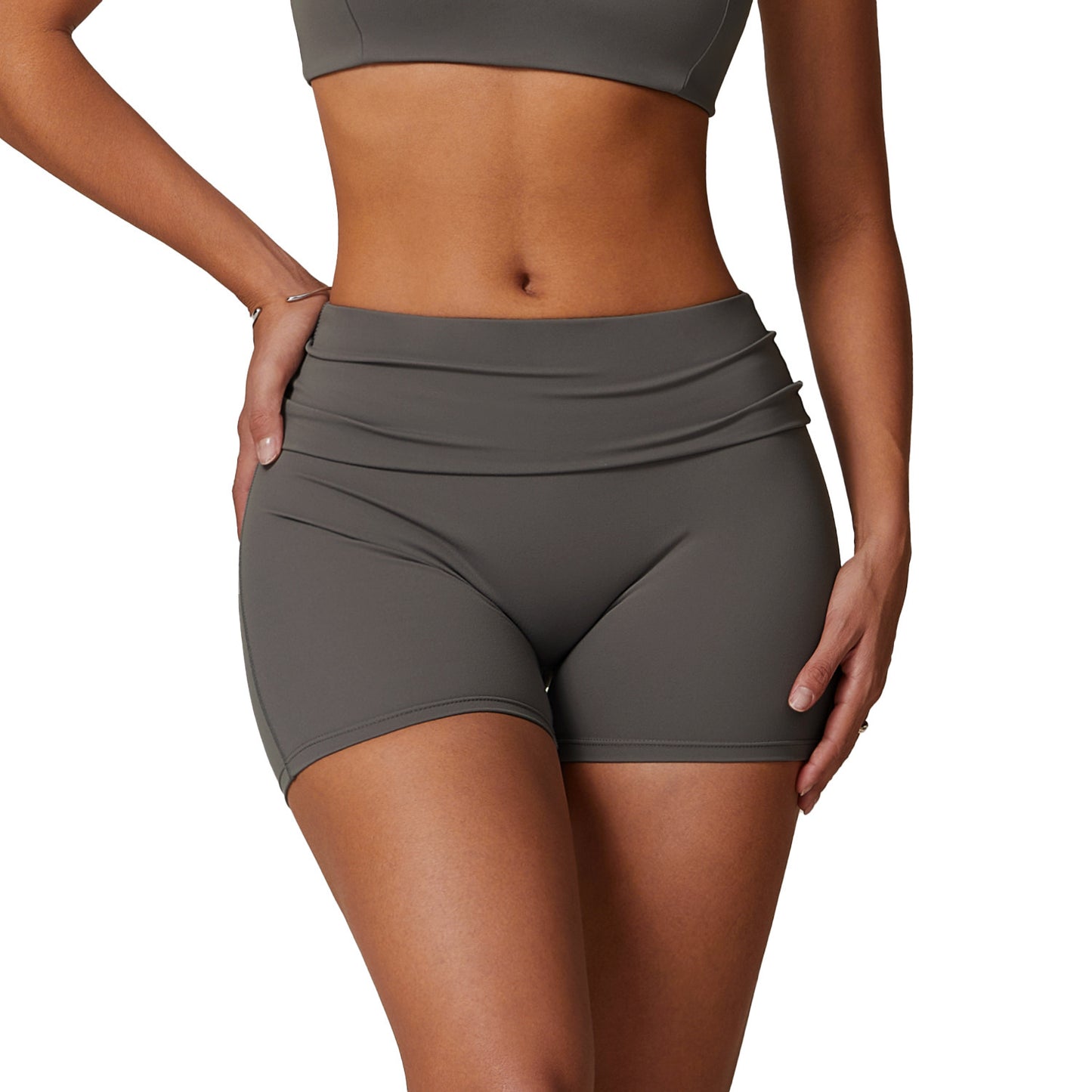 Outer Wear Folding High Waist Hip Lift Fitness Pants - YLORESHOP