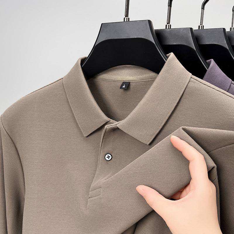 Middle-aged Business Leisure Long Sleeve Lapel T-shirt