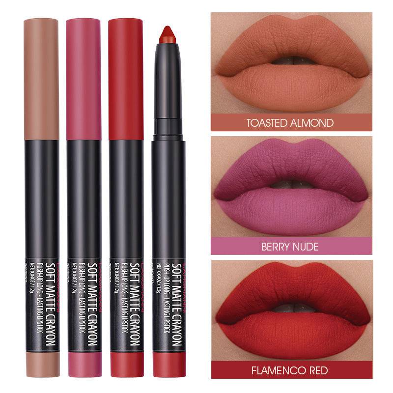 Langmanni Makeup Lipstick Set Of Six Matte Matte Lipsticks Lip Gloss Set - YLORESHOP