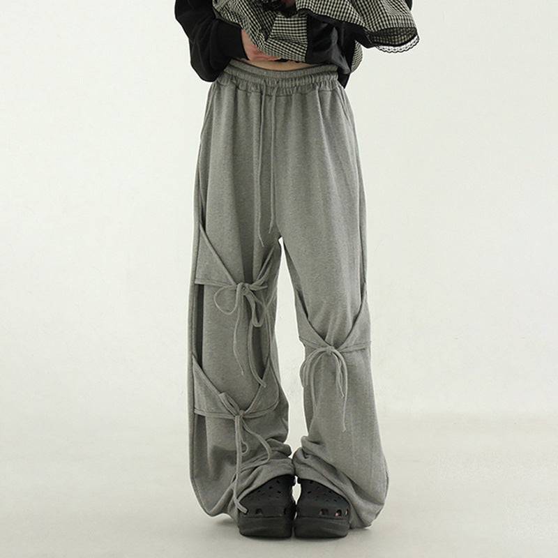 Design Twist Tie Drape Sports Pants Female - YLORESHOP