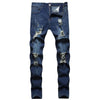 New Men's Ripped Matte White Slim-fit Denim Trousers Fashion - YLORESHOP