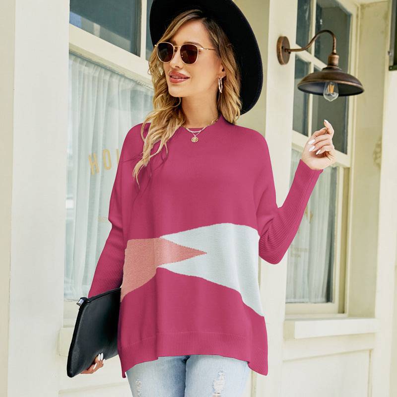 Maglione pullover con maniche a pipistrello ampio da donna