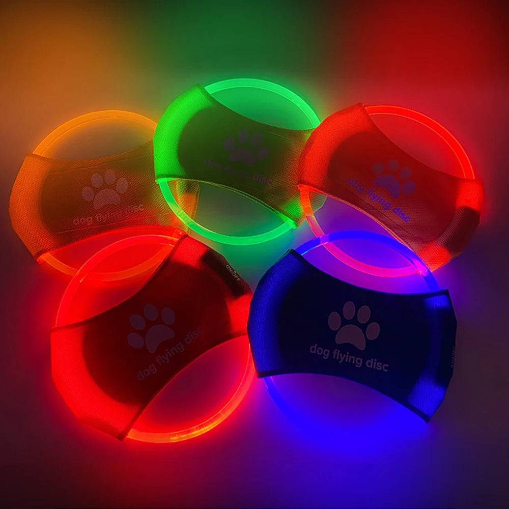 Dischi volanti per cani Luce incandescente LED LuminosoTrainning Giocattoli interattivi Gioco Dischi volanti Giocattolo per cani Accessori per cani Prodotti per animali domestici