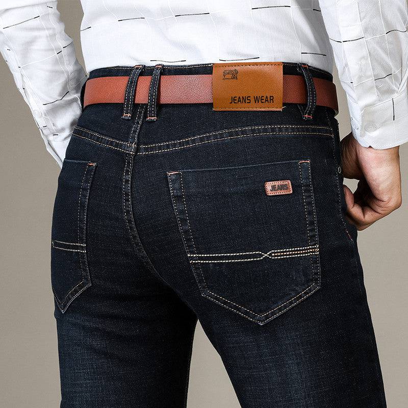 Jeans casual da lavoro dritti slim elasticizzati da uomo