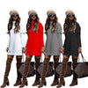 Women's New Round Neck Long Sleeve Knitted Sweater Dress - YLORESHOP