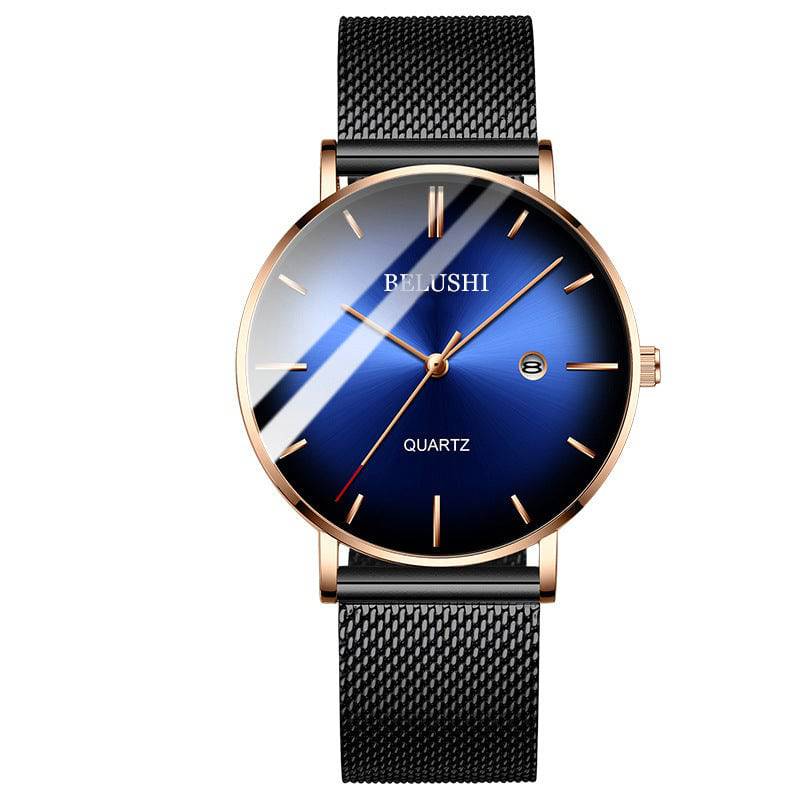 Blue Light Ultra-thin Fashion Men's Waterproof Quartz Watch - YLORESHOP