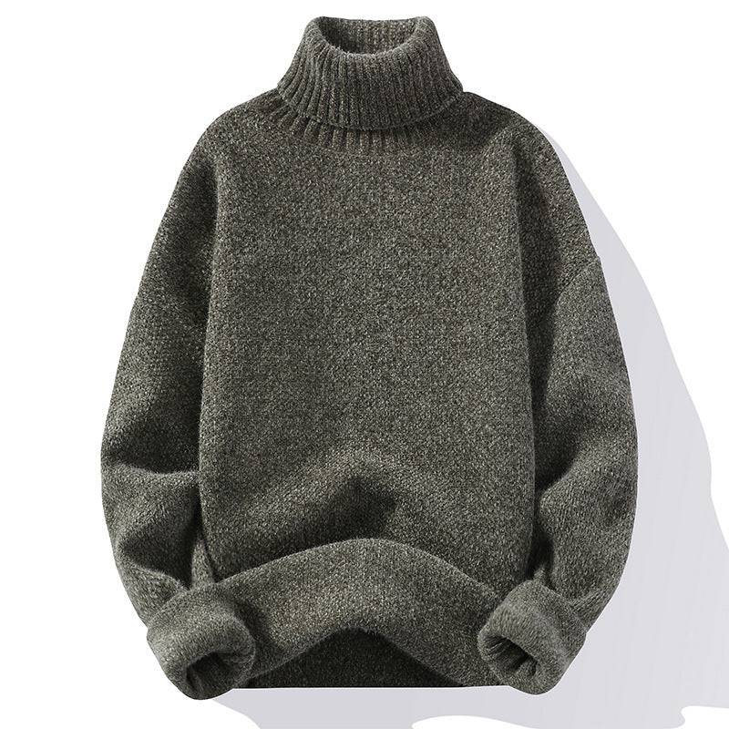 Maglione a collo alto casual in lana tinta unita alla moda stile coreano in lana visone ispessita autunno e inverno