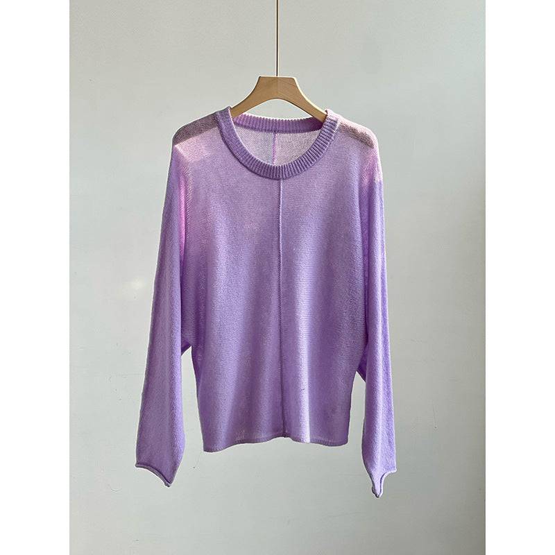 Round Neck Lazy Large Design Front And Rear Drum Seam Three-dimensional Top - YLORESHOP