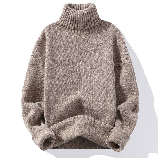 Autumn And Winter Thickened Mink-like Wool Korean Style Trendy Solid Color Casual Turtleneck Knitwear Sweater - YLORESHOP