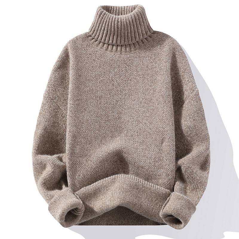 Maglione a collo alto casual in lana tinta unita alla moda stile coreano in lana visone ispessita autunno e inverno