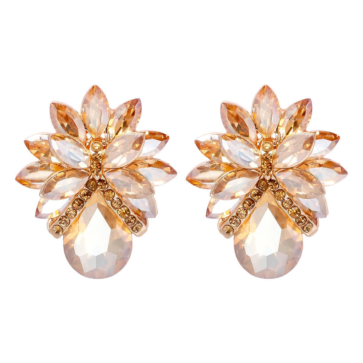 New Fashion Women's Personality Flower Rhinestone-embedded Earrings - YLORESHOP