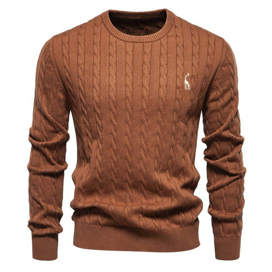 Autumn And Winter Sweater Pullover Deer Embroidery Solid Color Sweater For Men - YLORESHOP