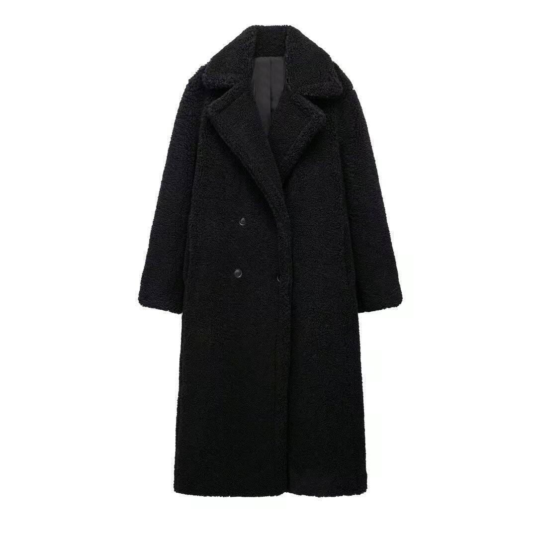 Women's Large Lapel Thickened Lamb Sweater Coat - YLORESHOP