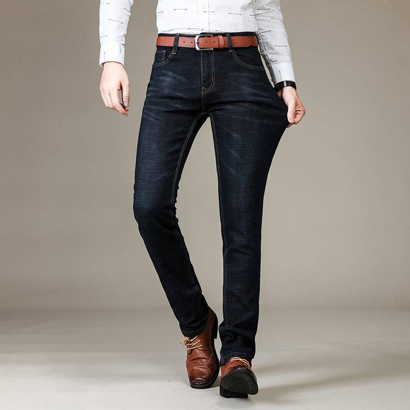 Jeans casual da lavoro dritti slim elasticizzati da uomo