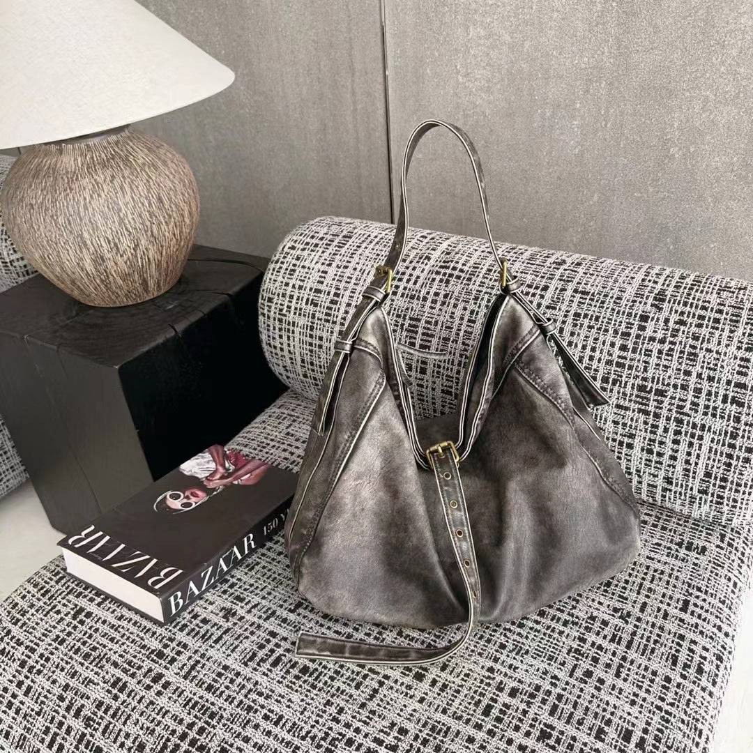 Casual Large Capacity Shoulder Crossbody Belt Buckle Underarm Tote Bag - YLORESHOP