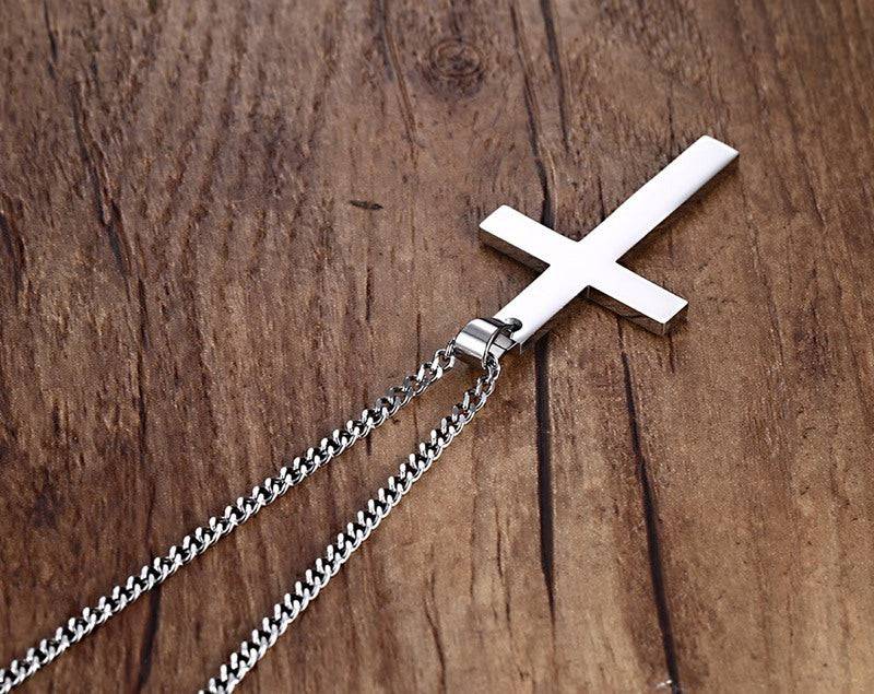 Stainless Steel Cross Pendant Gold Sweater Necklace Black Foreign Trade Accessories Jewellery Accessories Wholesale PN-572 - YLORESHOP