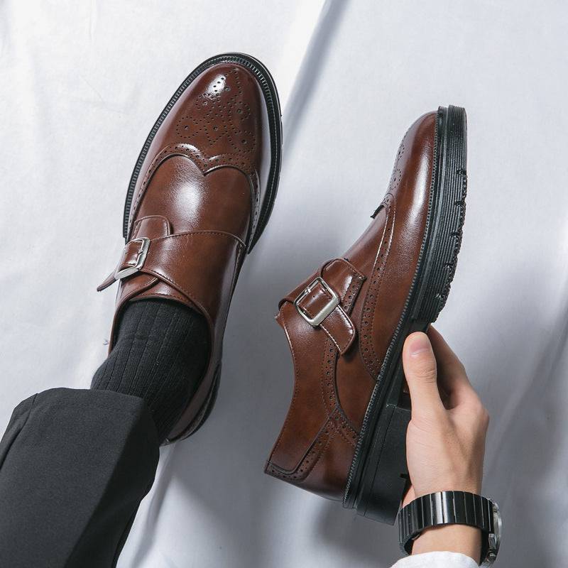 Scarpe in pelle per ragazzi traspiranti con un pedale, business casual da uomo